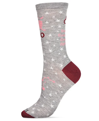 MeMoi Women's Leo Zodiac Sign Crew Socks