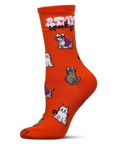 MeMoi Women's Stay Spooky Holiday Crew Socks