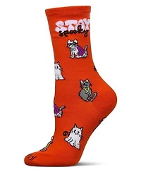 MeMoi Women's Stay Spooky Holiday Crew Socks