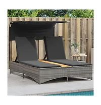 Patio Double Sun Lounger Gray