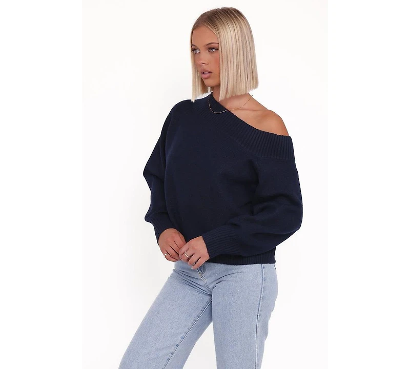 Petal and Pup Women's Ailis Off Shoulder Sweater - Navy Xl