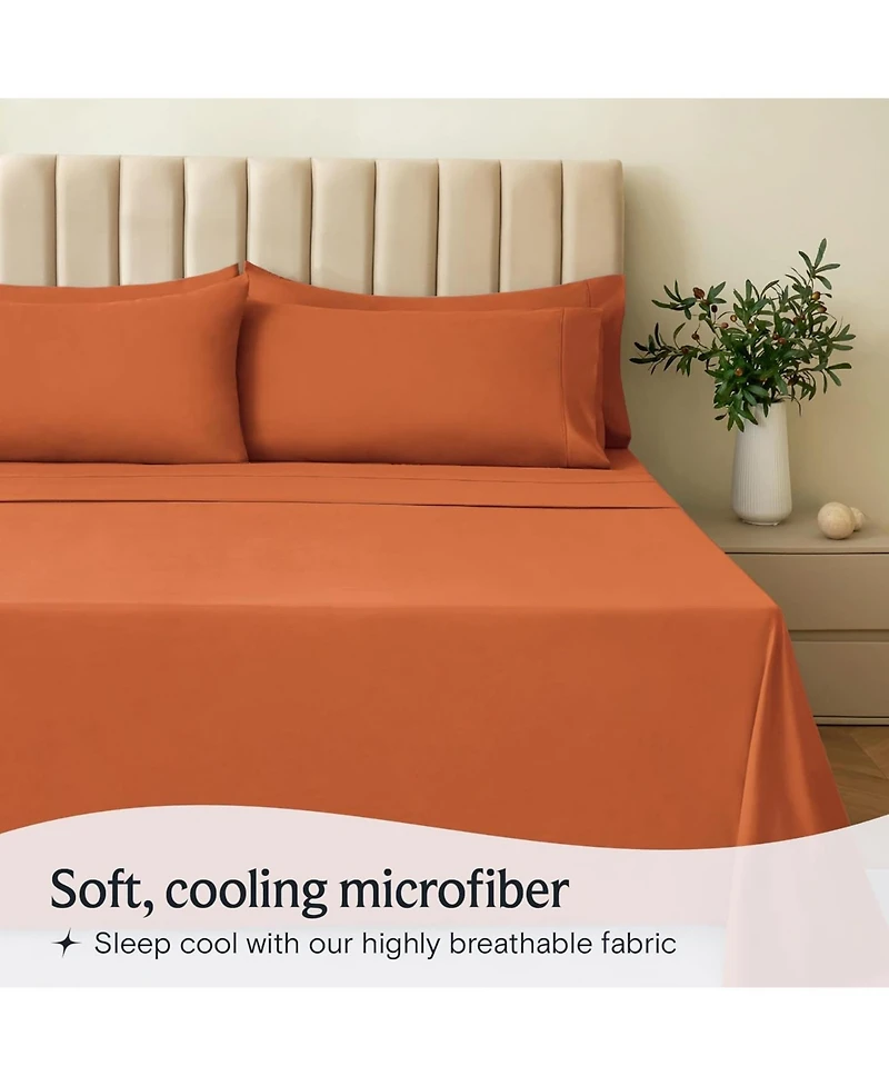 4PC Silky Soft Cooling Deep Pocket Performance Sheet Set