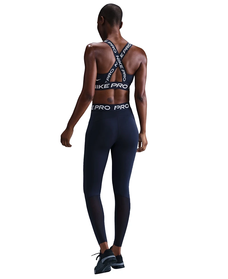 Nike Pro Women's Mid-Rise Mesh-Paneled Leggings