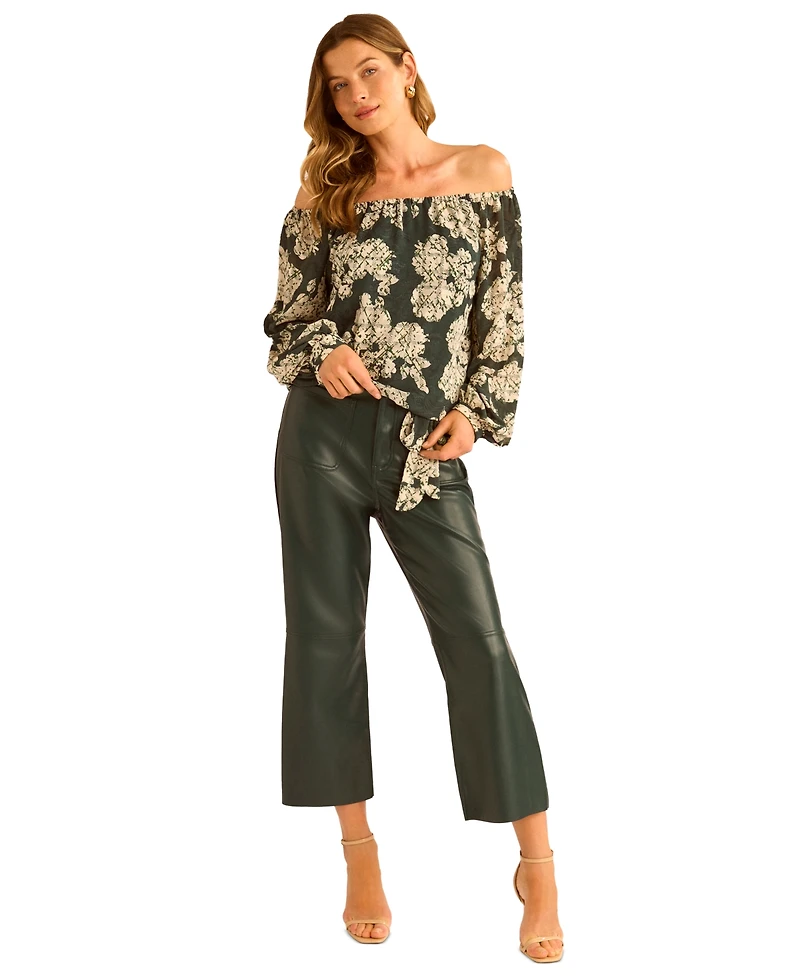 Vince Camuto Women's Floral Off-The-Shoulder Long-Sleeve Blouse
