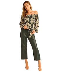 Vince Camuto Women's Floral Off-The-Shoulder Long-Sleeve Blouse