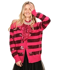 Isaac Mizrahi Women's Long Sleeve Striped Cardigan Sweater