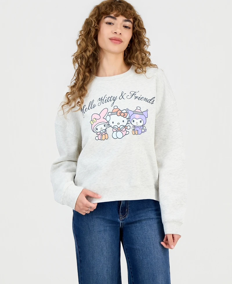 Grayson Threads, The Label Juniors' Hello Kitty & Friends Fleece Crewneck Sweatshirt