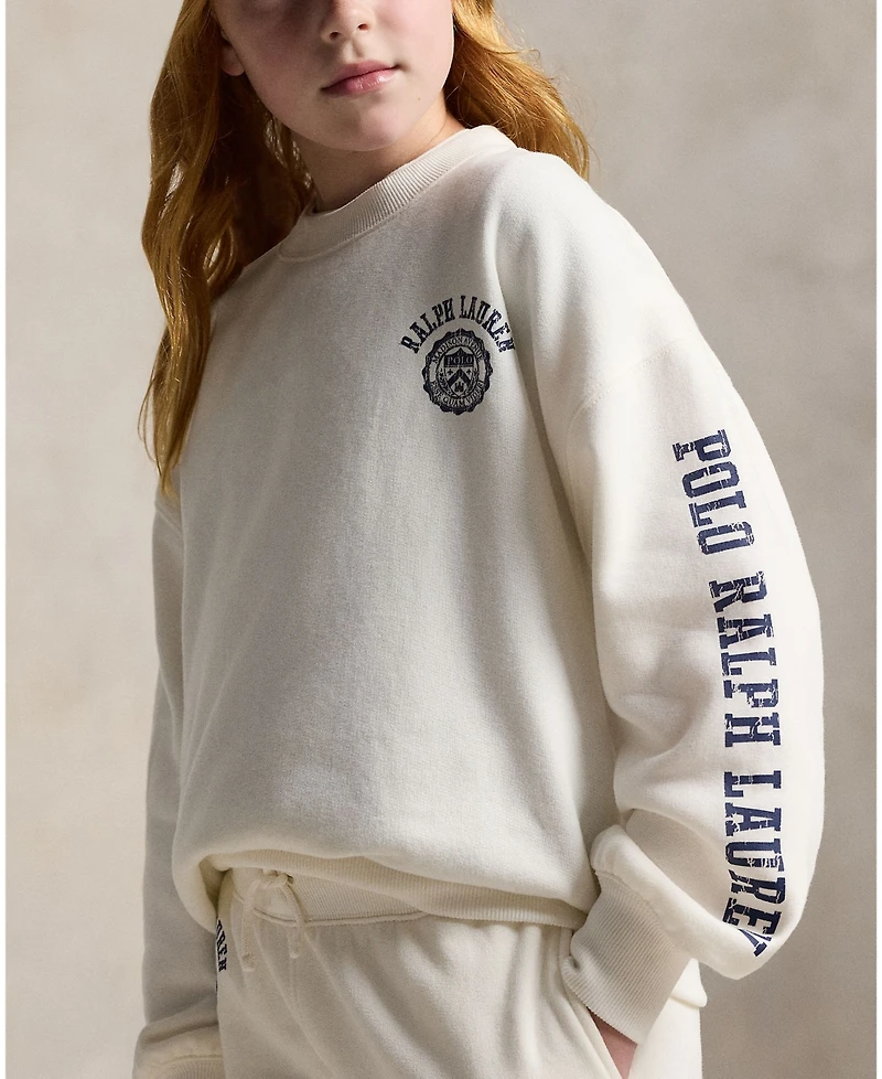 Polo Ralph Lauren Girls 7-16 Logo Crest Crewneck Sweatshirt