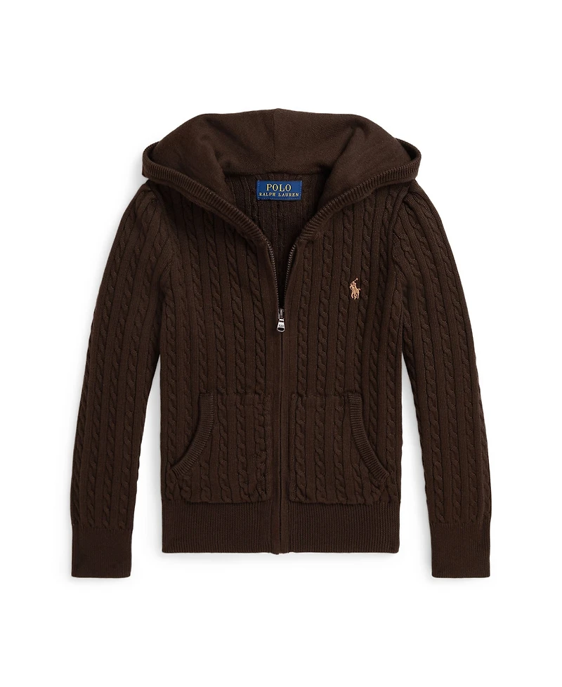 Polo Ralph Lauren Girls 2T-6X Mini Cable Full-Zip Hoodie
