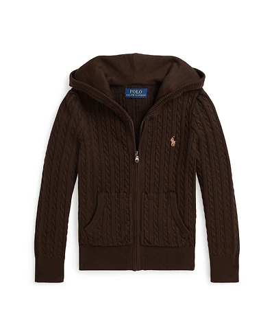 Polo Ralph Lauren Girls 2T-6X Mini Cable Full-Zip Hoodie