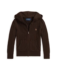 Polo Ralph Lauren Girls 2T-6X Mini Cable Full-Zip Hoodie