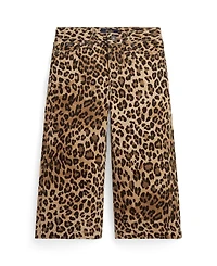 Polo Ralph Lauren Girls 2T-6X Leopard-Print Wide Leg Jeans