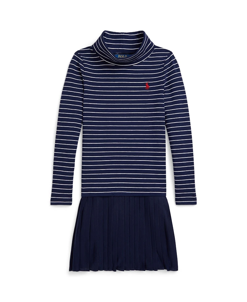 Polo Ralph Lauren Girls 2T-6X Striped Stretch Turtleneck Dress