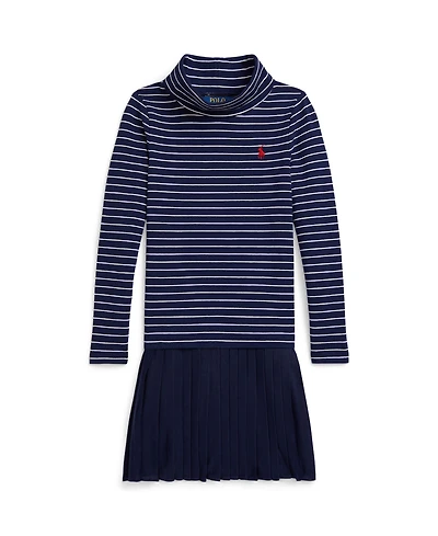 Polo Ralph Lauren Girls 2T-6X Striped Stretch Turtleneck Dress