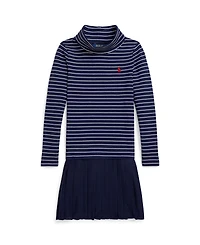 Polo Ralph Lauren Girls 2T-6X Striped Stretch Turtleneck Dress