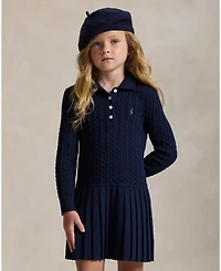 Polo Ralph Lauren Girls 2T-6X Mini-Cable Long Sleeves Sweater Dress