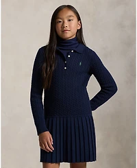 Polo Ralph Lauren Girls 7-16 Mini-Cable Long Sleeve Sweater Dress
