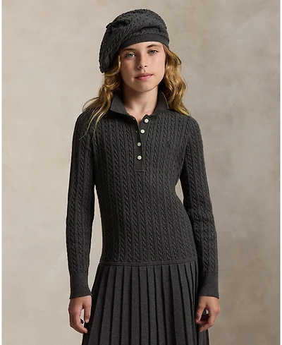 Polo Ralph Lauren Girls 7-16 Mini-Cable Long Sleeve Sweater Dress