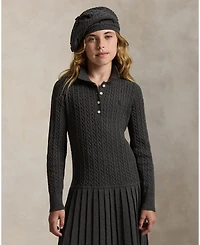 Polo Ralph Lauren Girls 7-16 Mini-Cable Long Sleeve Sweater Dress