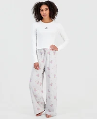 Hippie Rose Juniors' Printed Drawstring-Waist Pants