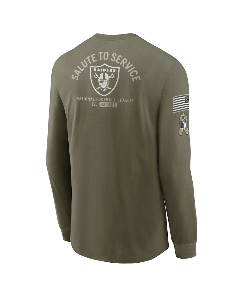 Nike Men's Olive Las Vegas Raiders 2025 Salute to Service Long Sleeve T-Shirt