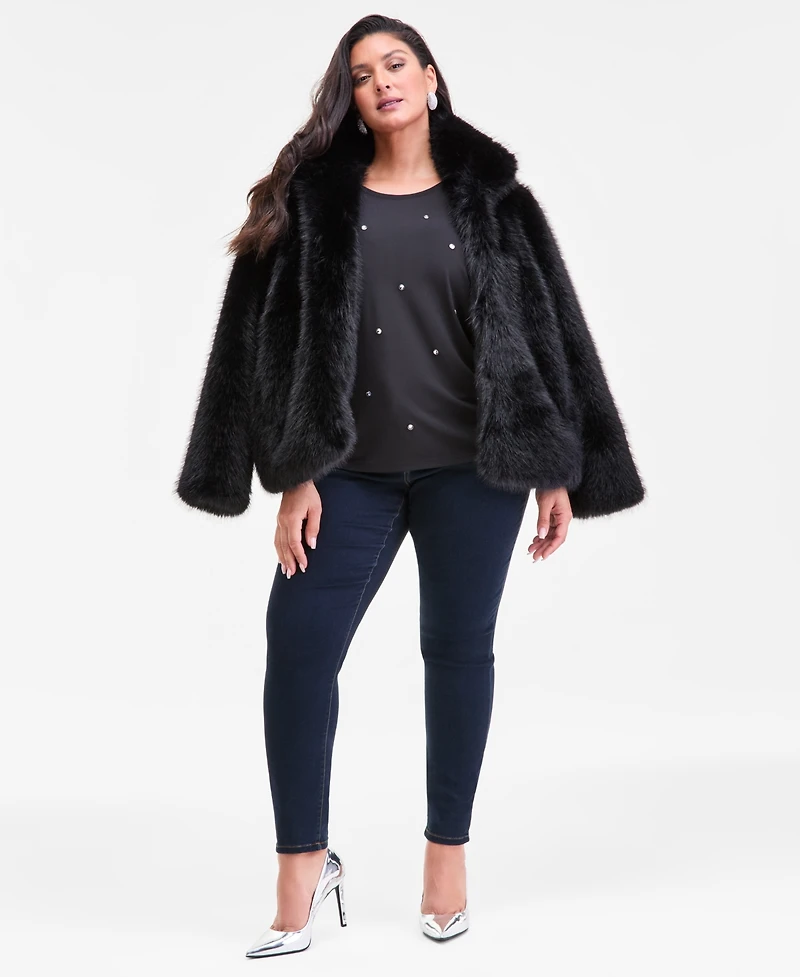 I.n.c. International Concepts Plus Embellished Dolman-Sleeve Top, Macy's Exclusive