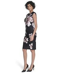 Calvin Klein Women's Crew Neck Printed Sheath Dress