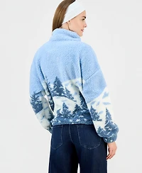 Sincerely Jules Juniors' Printed Sherpa Fleece Quarter-Zip
