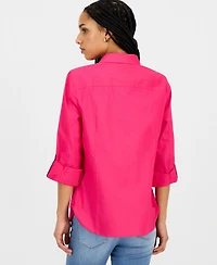 Nautica Jeans Women's Roll-Tab Button-Front Shirt