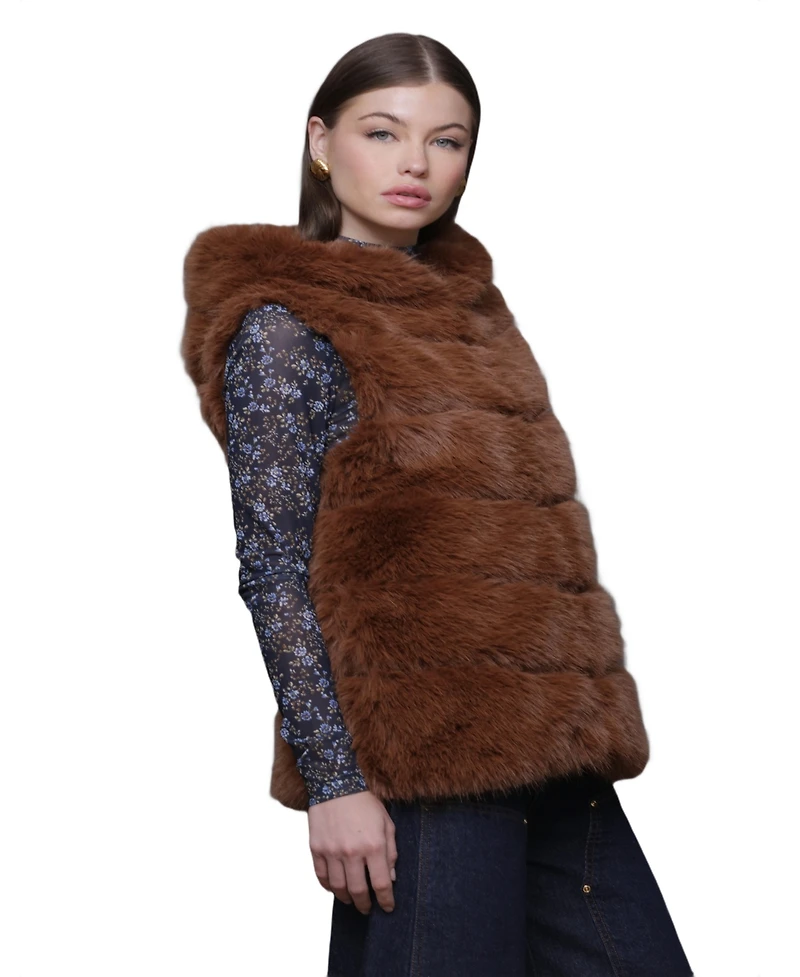 Avec Les Filles Women's Sleeveless Long Vest