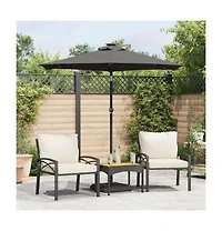 Garden Parasol Anthracite Steel, Polyester Large Tiltable