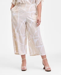 I.n.c. International Concepts Plus Printed Pull-On Crop Pants, Macy's Exclusive