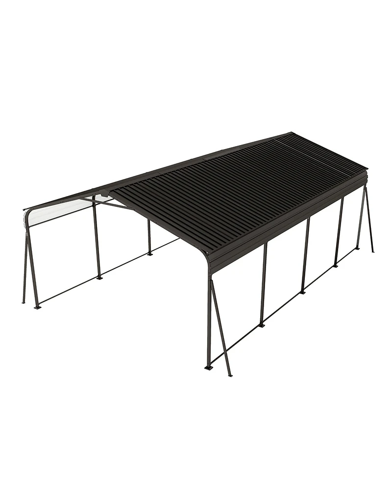 Mondawe 12x20 Ft Metal Carport Heavy Duty Outdoor Garage Shed with Galvanized Steel Roof