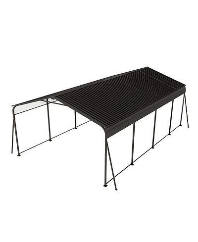 Mondawe 12x20 Ft Metal Carport Heavy Duty Outdoor Garage Shed with Galvanized Steel Roof