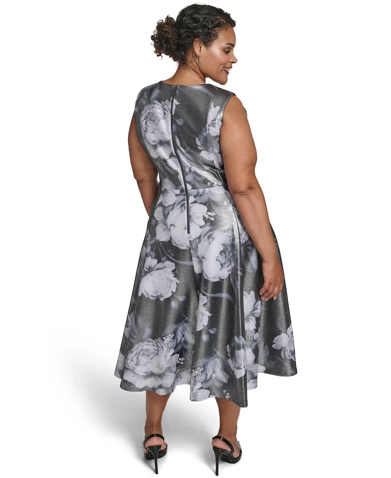 Calvin Klein Plus Scoop Neck Sleeveless Dress