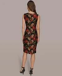 Donna Karan New York Petite Printed Jacquard Midi Dress