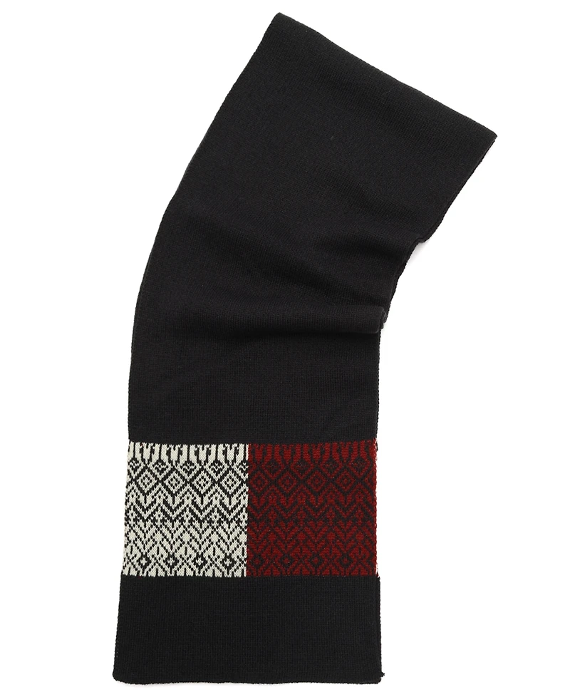 Tommy Hilfiger Men's Bird's Eye Fair Isle Scarf