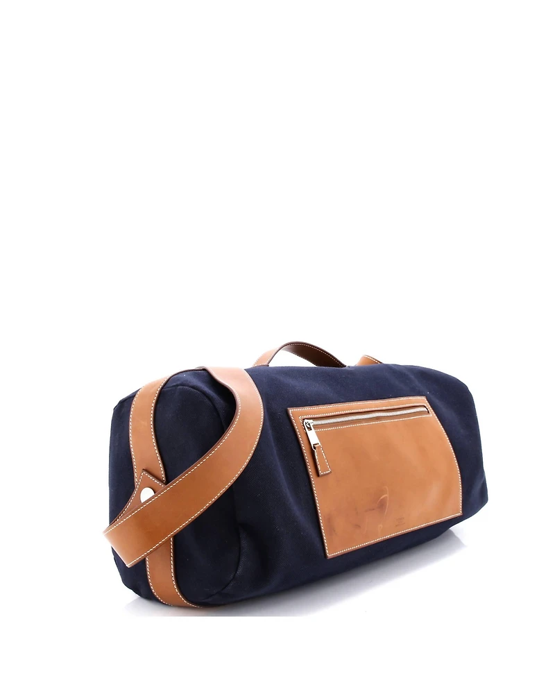 Pre-Owned Hermes Odyssee Terre Duffle Bag Canvas with Leather