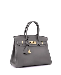 Pre-Owned Hermes Birkin Handbag Grey Togo with Gold Hardware
