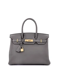 Pre-Owned Hermes Birkin Handbag Grey Togo with Gold Hardware