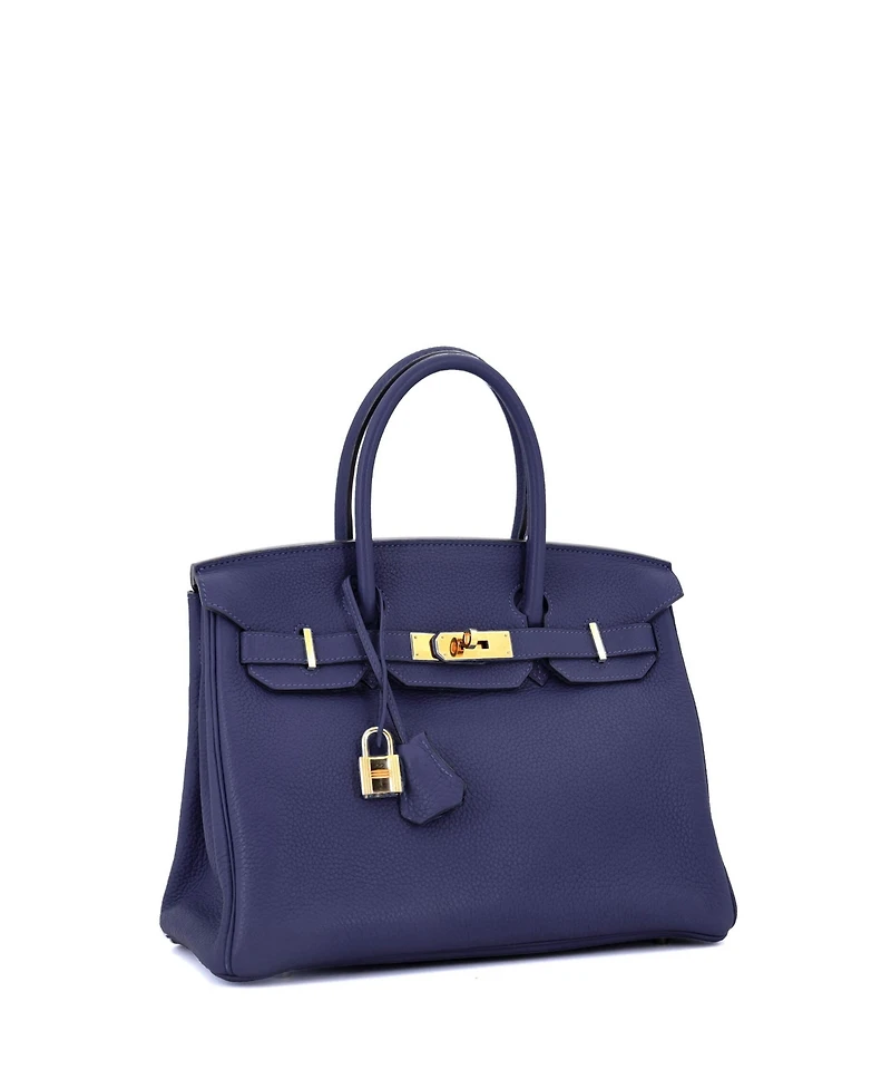 Pre-Owned Hermes Birkin 30 Handbag Clemence with Gold Hardware