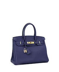 Pre-Owned Hermes Birkin 30 Handbag Clemence with Gold Hardware