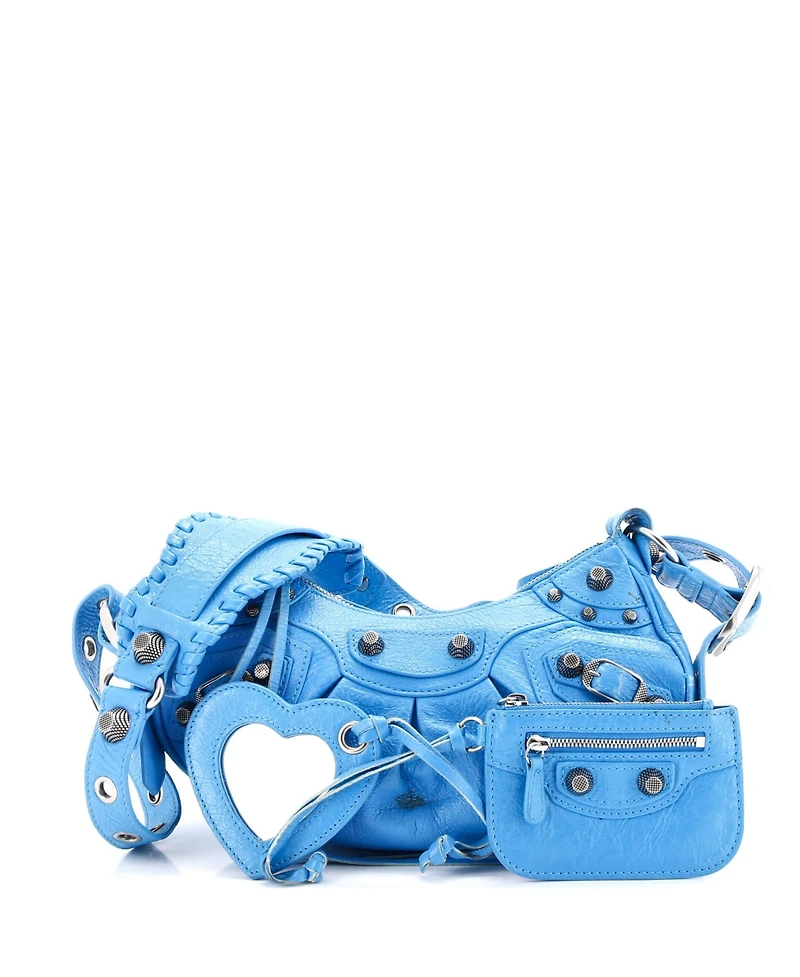 Pre-Owned Balenciaga Xs Le Cagole Giant Studs Shoulder Bag Leather