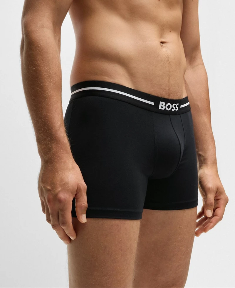 Hugo Boss Men's 3-Pack Bold Logo Boxer Briefs Underwear