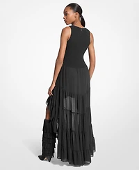Michael Kors Women's High Low Smock Maxi Dress