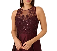 Adrianna Papell Women's Beaded Taffeta Ball Gown