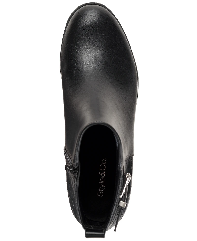 Style & Co Women's Claraa Buckle Detail Block Heel Booties, Macy's Exclusive