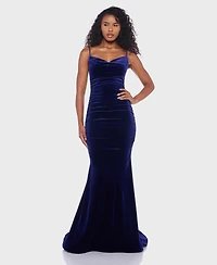 Alex & Sophia Juniors' Spaghetti-Strap Sweetheart Long Dress