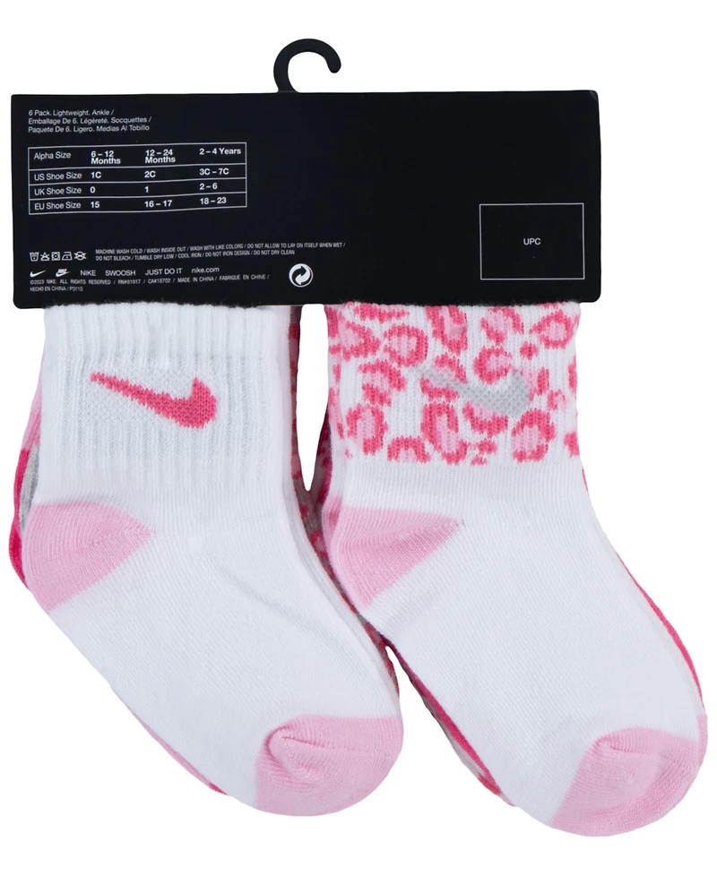 Nike Baby Girls 6-Pack Ankle Socks