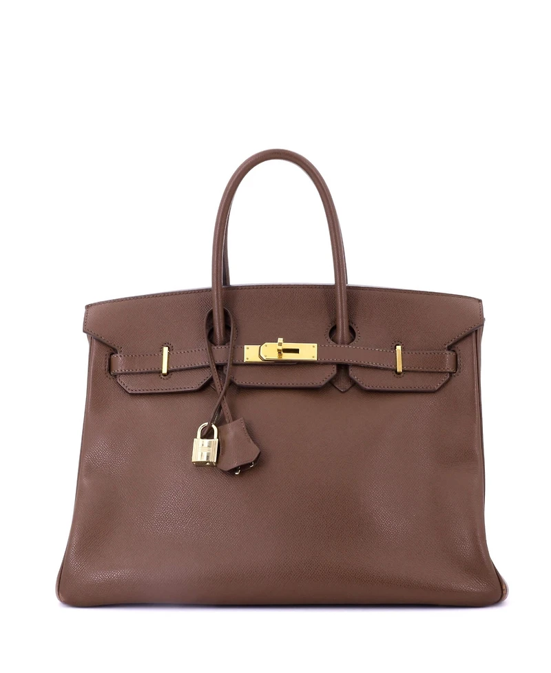 Pre-Owned Hermes Birkin 35 Handbag Brown Epsom with Gold Hardware